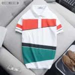 Áo Thun Polo Nam Cá Sấu Poly Phối Kẻ Sọc Màu (Có Size 3XL)