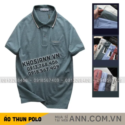 Áo Thun Nam Polo - Áo Thun Cổ Bẻ Nam Phối Sọc Ở Cổ Có Túi Trước Ngực Được Thêu Logo Chữ Paclehorse Sang Trọng Có Big Size