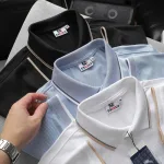 Áo Thun Nam Polo - Áo Thun Cổ Bẻ Nam Thêu Logo Chữ R Trước Ngực Và Phối Sọc Ở Vạt Áo Sang Trọng Có Big Size