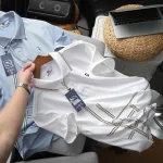 Áo Thun Nam Polo - Áo Thun Cổ Bẻ Nam Thêu Logo Chữ R Trước Ngực Và Phối Sọc Ở Vạt Áo Sang Trọng Có Big Size