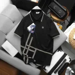 Áo Thun Nam Polo - Áo Thun Cổ Bẻ Nam Thêu Logo Chữ R Trước Ngực Và Phối Sọc Ở Vạt Áo Sang Trọng Có Big Size