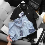 Áo Thun Nam Polo - Áo Thun Cổ Bẻ Nam Thêu Logo Chữ R Trước Ngực Và Phối Sọc Ở Vạt Áo Sang Trọng Có Big Size