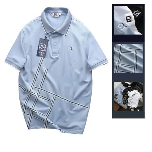 Áo Thun Nam Polo - Áo Thun Cổ Bẻ Nam Thêu Logo Chữ R Trước Ngực Và Phối Sọc Ở Vạt Áo Sang Trọng Có Big Size