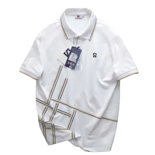 Áo Thun Nam Polo - Áo Thun Cổ Bẻ Nam Thêu Logo Chữ R Trước Ngực Và Phối Sọc Ở Vạt Áo Sang Trọng Có Big Size
