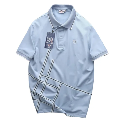 Áo Thun Nam Polo - Áo Thun Cổ Bẻ Nam Thêu Logo Chữ R Trước Ngực Và Phối Sọc Ở Vạt Áo Sang Trọng Có Big Size