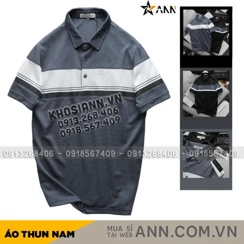 Áo Thun Nam Polo Cổ Bẻ Pack Horse Phối Sọc Ngang Đơn Giản