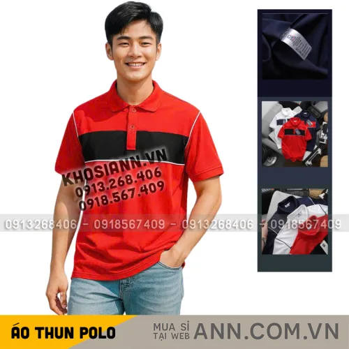 Áo Thun Nam Polo Cổ Bẻ SRB Phối Sọc Màu Trước Ngực (Có size 3x)