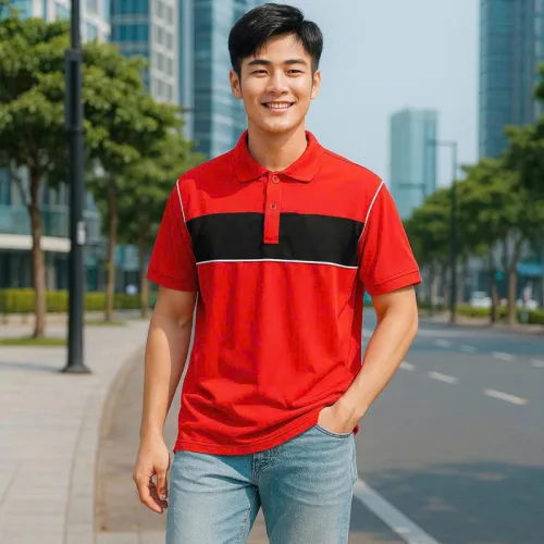 Áo Thun Nam Polo Cổ Bẻ SRB Phối Sọc Màu Trước Ngực (Có size 3x)