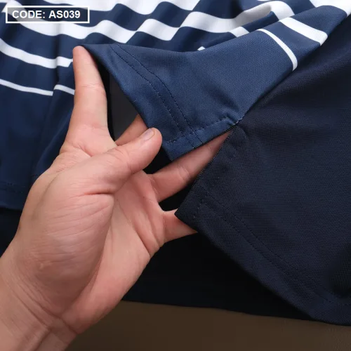 Áo Thun Nam Polo Cổ Bẻ Tay Ngắn Phối Sọc Trắng Bền Đẹp