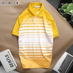 Áo Thun Nam Polo Cổ Bẻ Tay Ngắn Phối Sọc Trắng Bền Đẹp