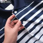 Áo Thun Nam Polo Cổ Bẻ Tay Ngắn Phối Sọc Trắng Bền Đẹp