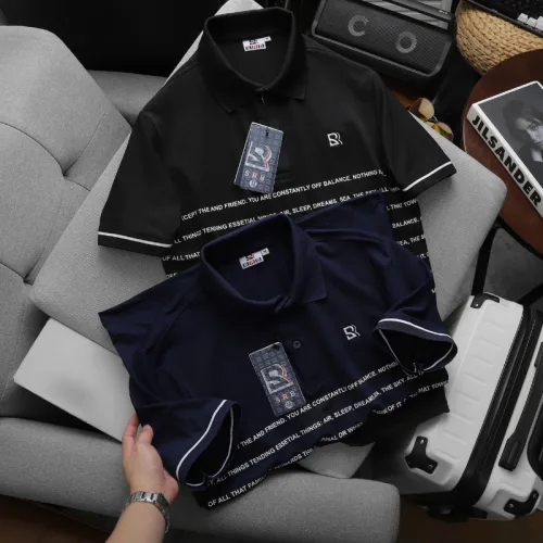 Áo Thun Nam Polo Cổ Bẻ Thêu Logo SRB Sọc Chữ (Có size 3x)