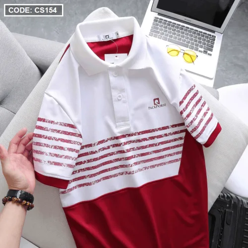 Áo Thun Nam Polo In Sọc Màu Cao Cấp