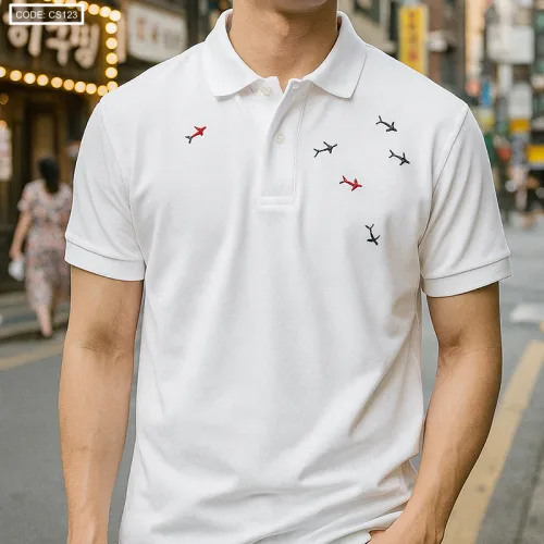 Áo Thun Nam Thêu Cá Mập Cao Cấp (Có Size 3XL)