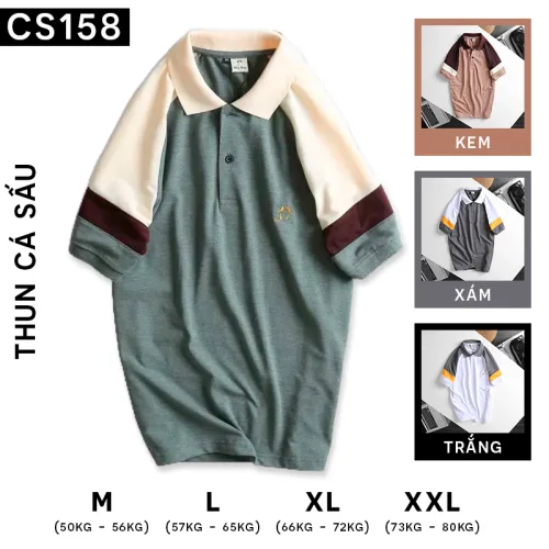 Áo Thun Nam Cá Sấu Có Cổ Tay Phối Hey Boy