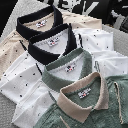 Áo Thun Polo Nam - Áo Thun Nam Cổ Bẻ In Họa Tiết Nhí Và Viền Áo Big Size