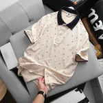 Áo Thun Polo Nam - Áo Thun Nam Cổ Bẻ In Họa Tiết Nhí Và Viền Áo Big Size