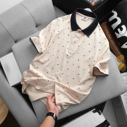 Áo Thun Polo Nam - Áo Thun Nam Cổ Bẻ In Họa Tiết Nhí Và Viền Áo Big Size