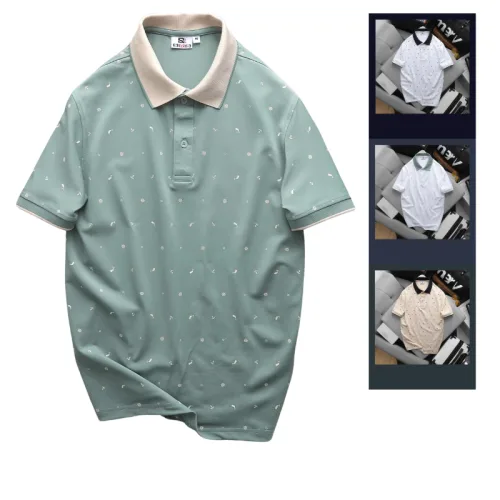Áo Thun Polo Nam - Áo Thun Nam Cổ Bẻ In Họa Tiết Nhí Và Viền Áo Big Size
