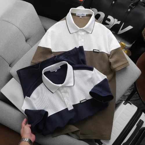 Áo Thun Polo Nam - Áo Thun Nam Cổ Bẻ Phối 2 Màu Có Logo Trước Ngực Big Size