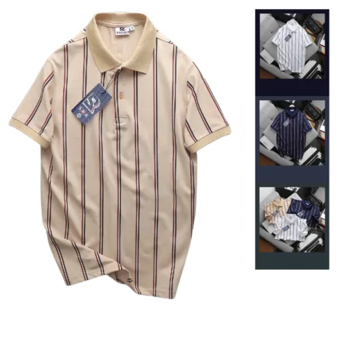 Áo Thun Polo Nam - Áo Thun Nam Cổ Bẻ Phối Sọc 2 Màu Big Size