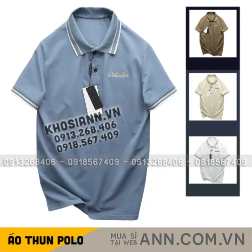 Áo Thun Polo Nam - Áo Thun Nam Cổ Bẻ Phối Sọc Cổ Và Tay Trước Ngực Thêu Logo Bền Đẹp Có Big Size