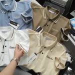 Áo Thun Polo Nam - Áo Thun Nam Cổ Bẻ Phối Sọc Cổ Và Tay Trước Ngực Thêu Logo Bền Đẹp Có Big Size