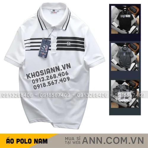 Áo Thun Polo Nam - Áo Thun Nam Cổ Bẻ Phối Sọc Ngang Viền Cổ Sang Trọng Có Big Size