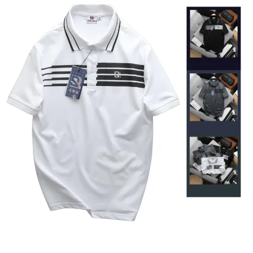 Áo Thun Polo Nam - Áo Thun Nam Cổ Bẻ Phối Sọc Ngang Viền Cổ Sang Trọng Có Big Size