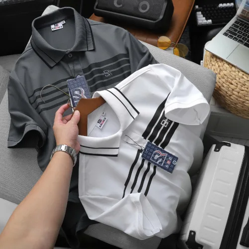 Áo Thun Polo Nam - Áo Thun Nam Cổ Bẻ Phối Sọc Ngang Viền Cổ Sang Trọng Có Big Size