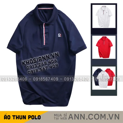 Áo Thun Polo Nam - Áo Thun Nam Cổ Bẻ Phối Sọc Và Thêu Logo Trước Ngực Bền Đẹp Có Big Size