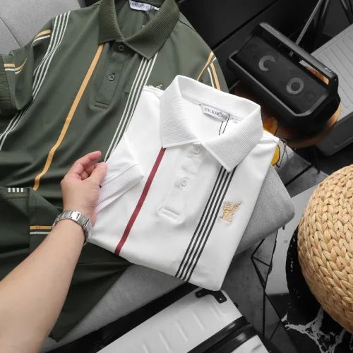Áo Thun Polo Nam Cổ Bẻ Phối Sọc Và Thêu Logo Trước Ngực Bền Đẹp Có Big Size