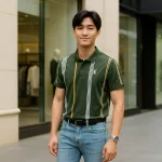 Áo Thun Polo Nam Cổ Bẻ Phối Sọc Và Thêu Logo Trước Ngực Bền Đẹp Có Big Size