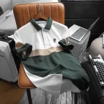 Áo Thun Polo Nam Phối Ba Màu Thiêu Logo Trước Ngực (Có Size 3x)