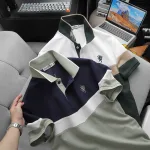 Áo Thun Polo Nam Phối Ba Màu Thiêu Logo Trước Ngực (Có Size 3x)