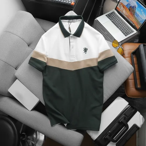 Áo Thun Polo Nam Phối Ba Màu Thiêu Logo Trước Ngực (Có Size 3x)