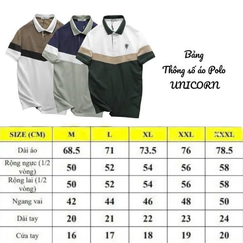 Áo Thun Polo Nam Phối Ba Màu Thiêu Logo Trước Ngực (Có Size 3x)