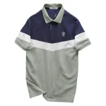 Áo Thun Polo Nam Phối Ba Màu Thiêu Logo Trước Ngực (Có Size 3x)