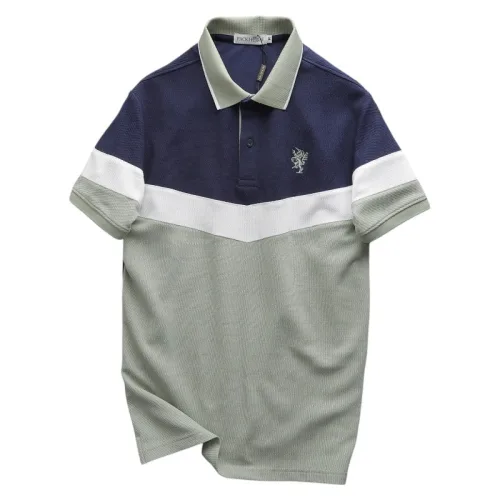 Áo Thun Polo Nam Phối Ba Màu Thiêu Logo Trước Ngực (Có Size 3x)