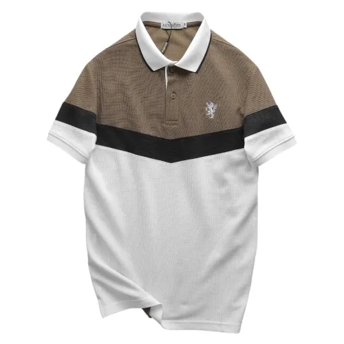 Áo Thun Polo Nam Phối Ba Màu Thiêu Logo Trước Ngực (Có Size 3x)