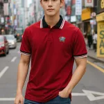 Áo Thun Polo Nam Phối Sọc In Logo Trước Ngực (Big Size)