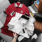 Áo Thun Polo Nam Phối Sọc In Logo Trước Ngực (Big Size)