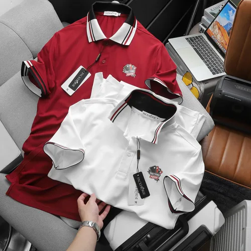 Áo Thun Polo Nam Phối Sọc In Logo Trước Ngực (Big Size)