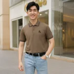 Áo Thun Polo Nam Phối Sọc Thêu Logo Con Ngựa Trước Ngực Có Big Size