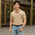 Áo Thun Polo Nam Phối Sọc Thêu Logo Con Ngựa Trước Ngực Có Big Size