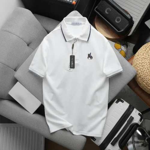 Áo Thun Polo Nam Phối Sọc Thêu Logo Con Ngựa Trước Ngực Có Big Size