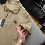 Áo Thun Polo Nam Phối Sọc Thêu Logo Con Ngựa Trước Ngực Có Big Size