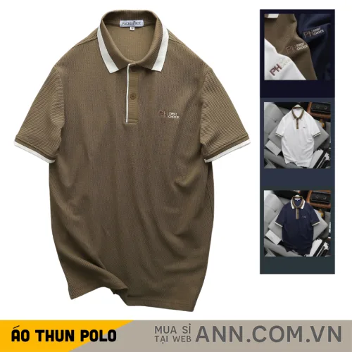 Áo Thun Polo Nam Thêu Logo Chữ Ph First Choice Trước Ngực Và Phối Viền Màu (Size Từ 45-95kg)