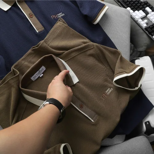 Áo Thun Polo Nam Thêu Logo Chữ Ph First Choice Trước Ngực Và Phối Viền Màu (Size Từ 45-95kg)