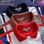 Áo Thun Polo Nam Tay Ngắn Kẻ Sọc Dọc